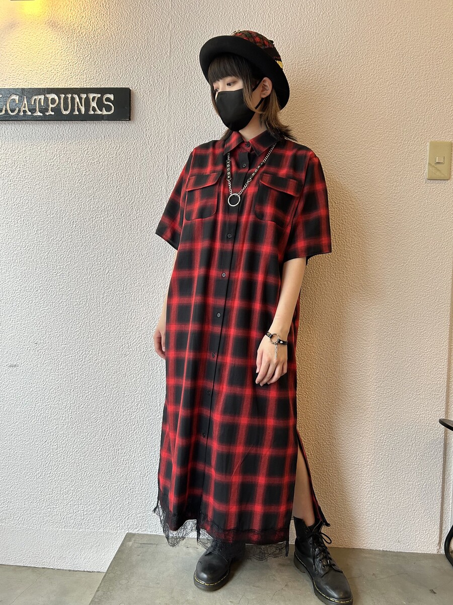 チェックシャツワンピ