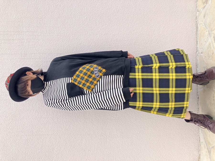 ボーダー切り替えプルオーバー