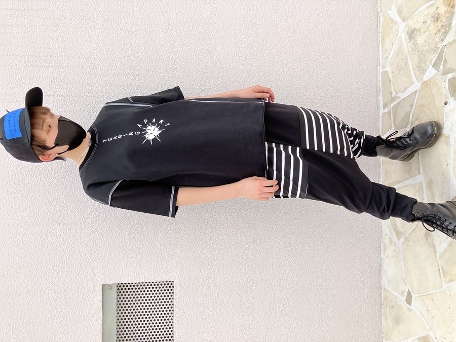 ボーダーサルエルパンツ