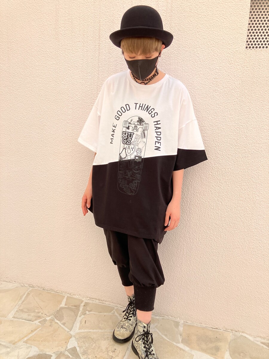 斜め切り替えビッグTシャツ