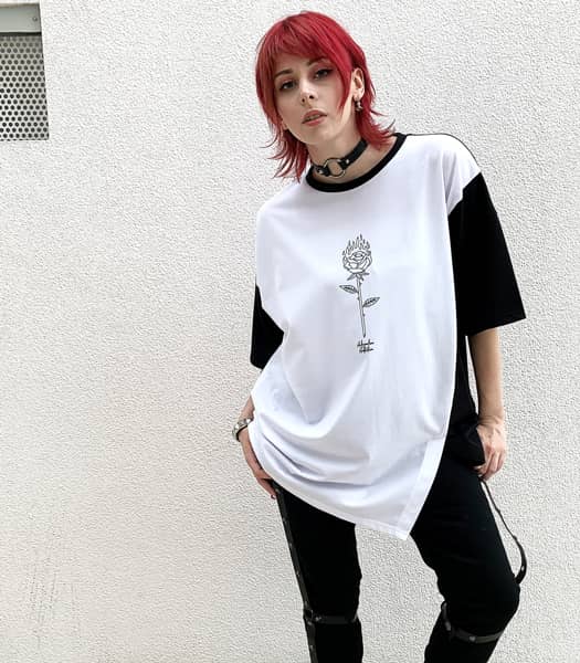 切り替えアシメビッグTシャツ