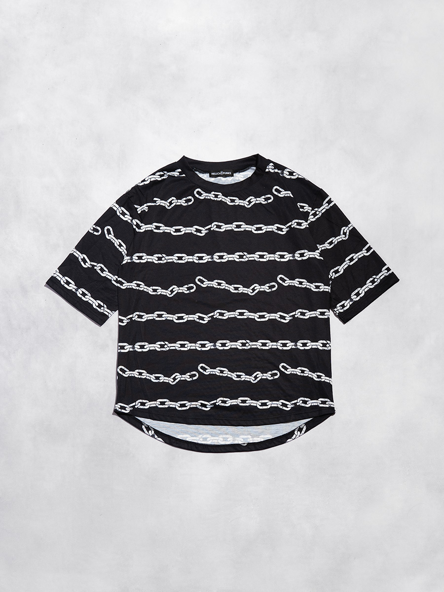 チェーンプリントTシャツ